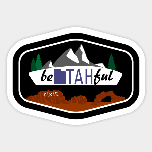 Be-Utah-Ful Sticker by boccor27designs